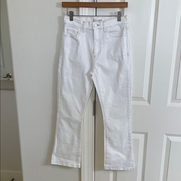 NWOT Loft The Kick Crop High Rise Natural Color Denim Jeans - Picture 1 of 5